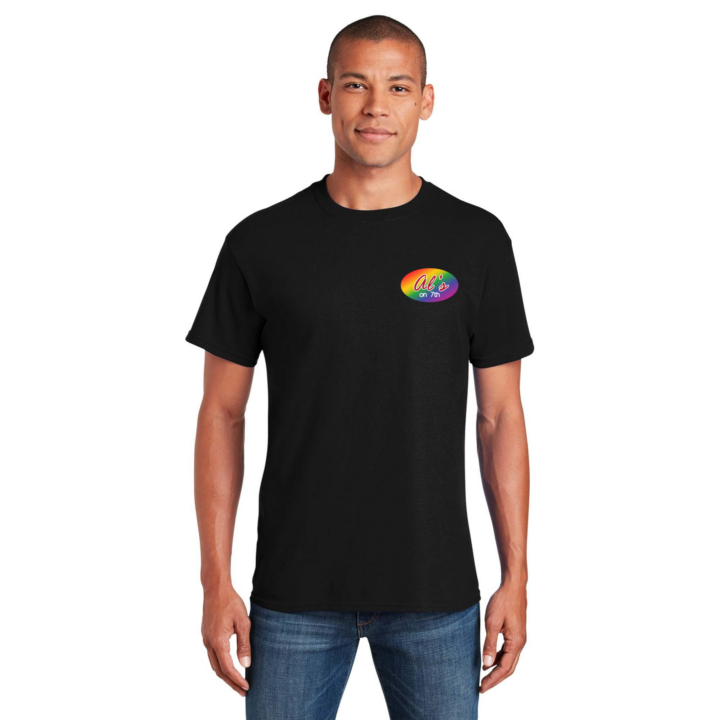 BHAM flag shirt - Back Design w/Al's logo on front
