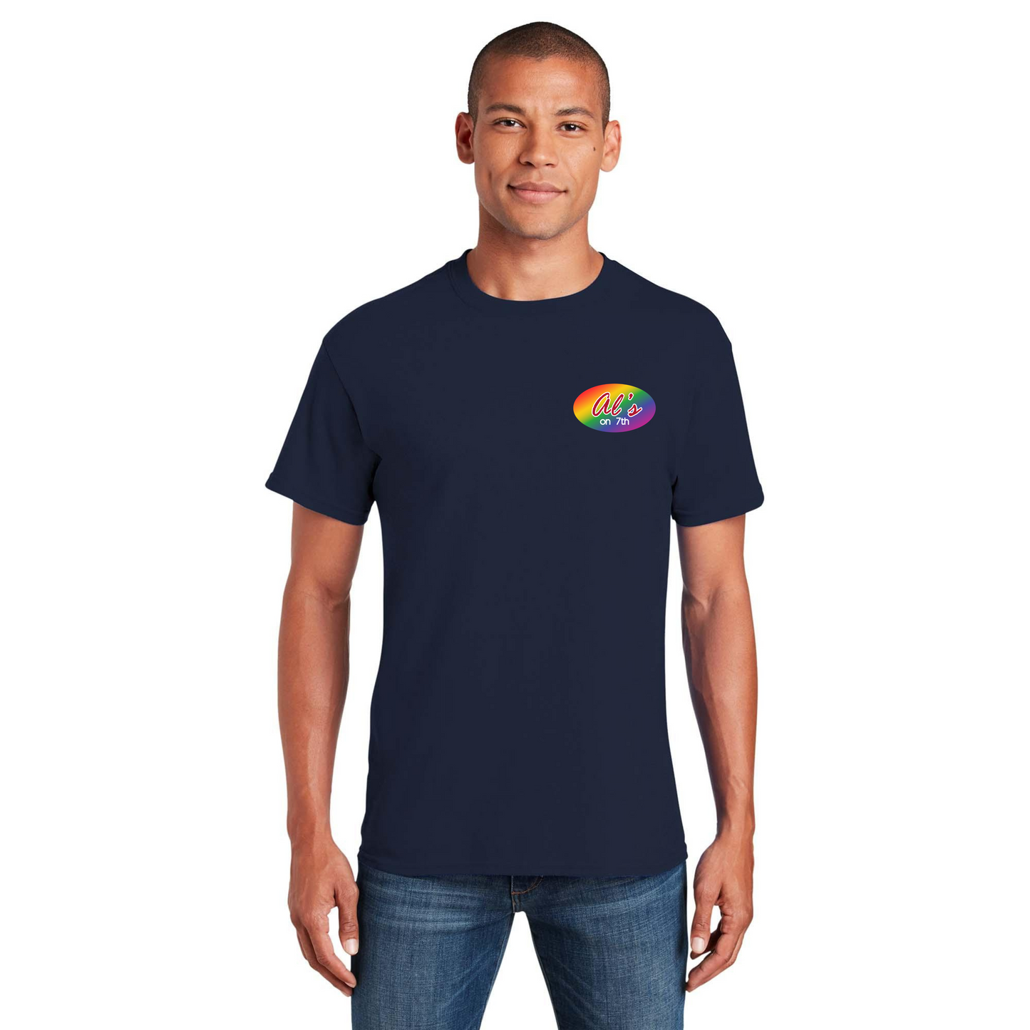 BHAM flag shirt - Back Design w/Al's logo on front