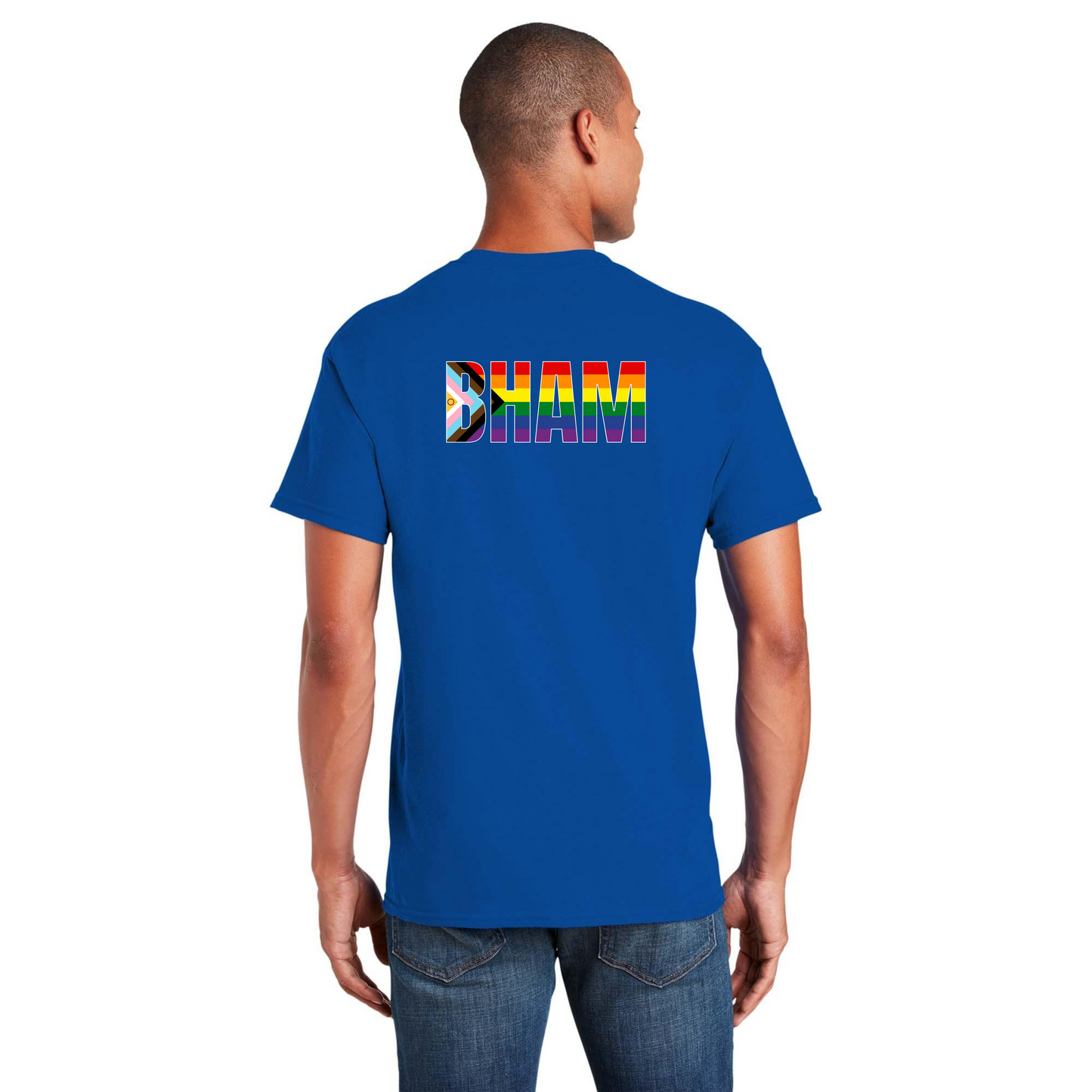 BHAM flag shirt - Back Design w/Al's logo on front
