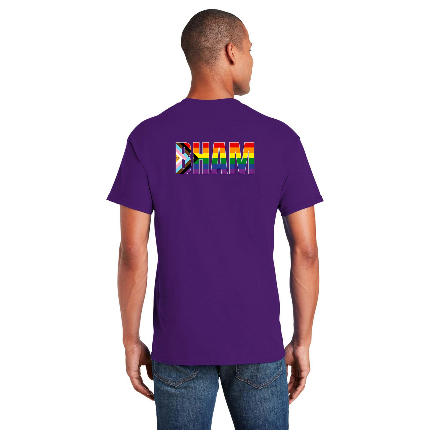 BHAM flag shirt - Back Design w/Al's logo on front