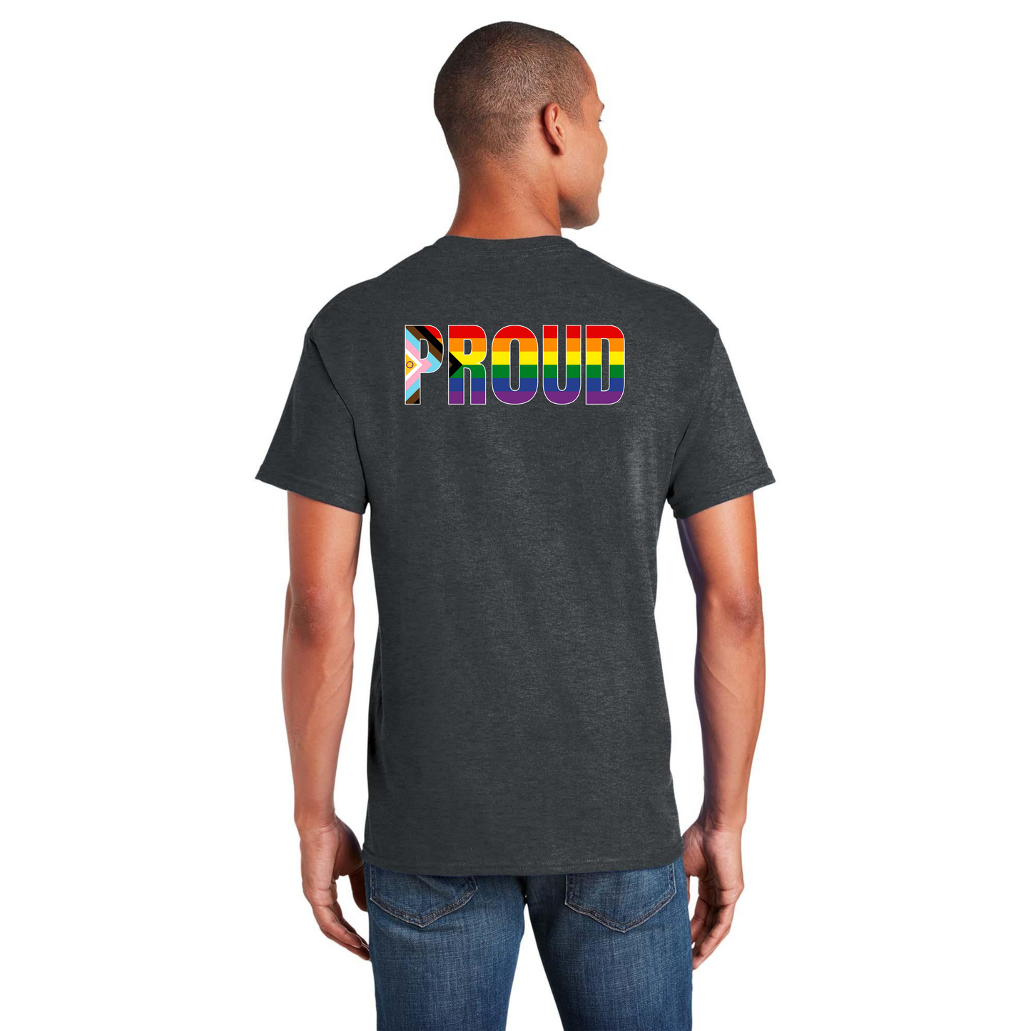 PROUD flag shirt - Back Design w/Al's logo on front