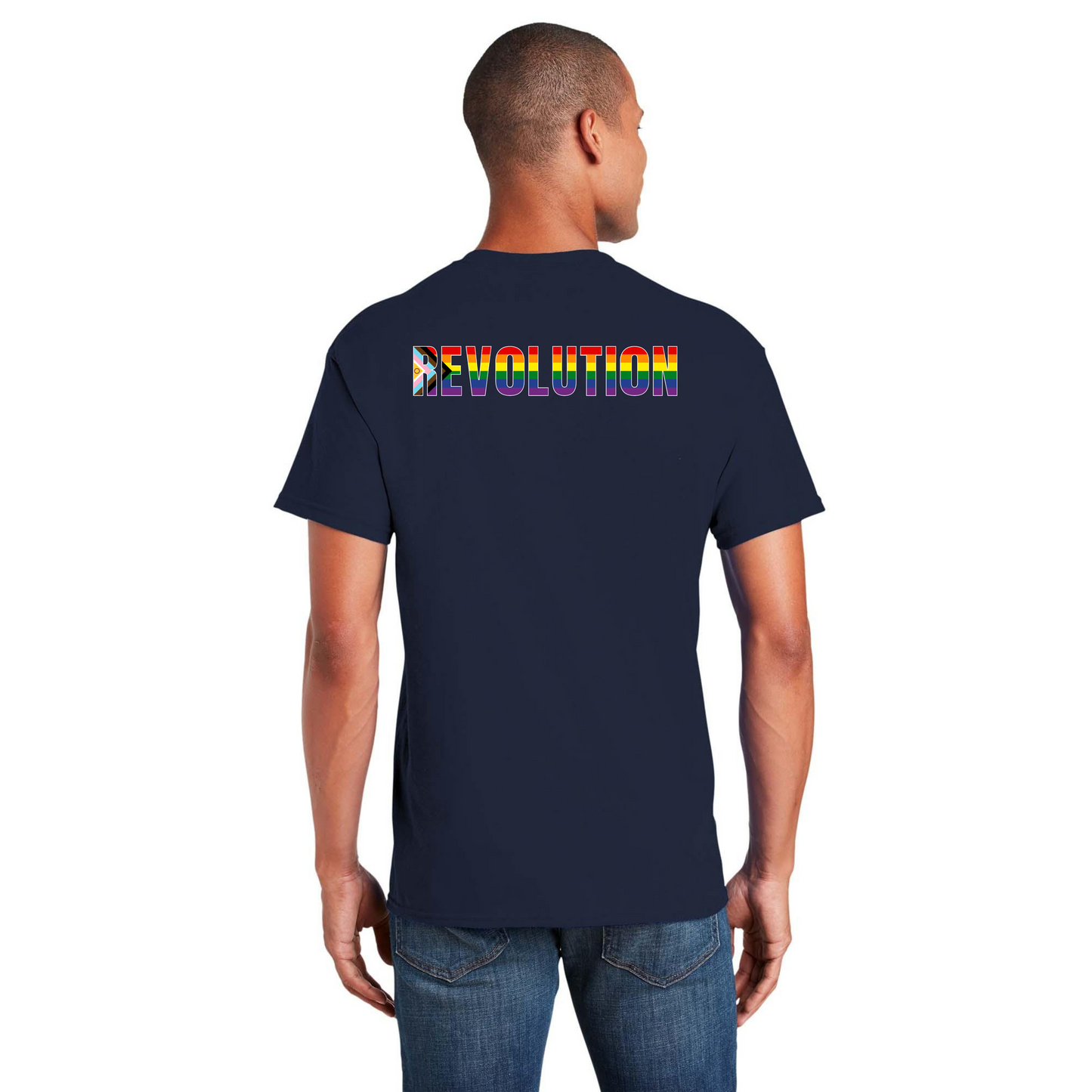 REVOLUTION flag shirt - Back Design w/Al's logo on front