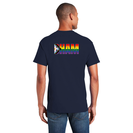 BHAM flag shirt - Back Design w/Al's logo on front