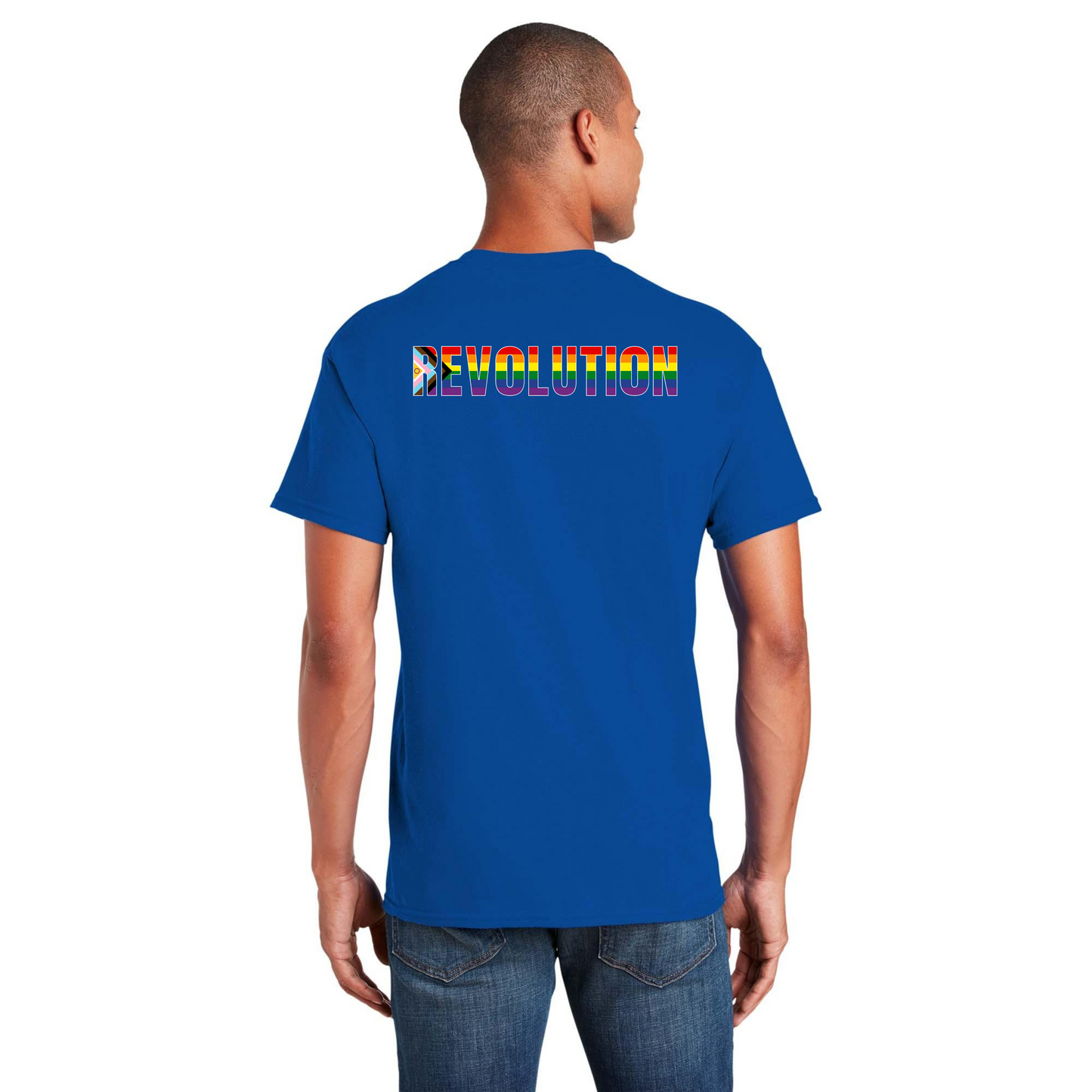 REVOLUTION flag shirt - Back Design w/Al's logo on front
