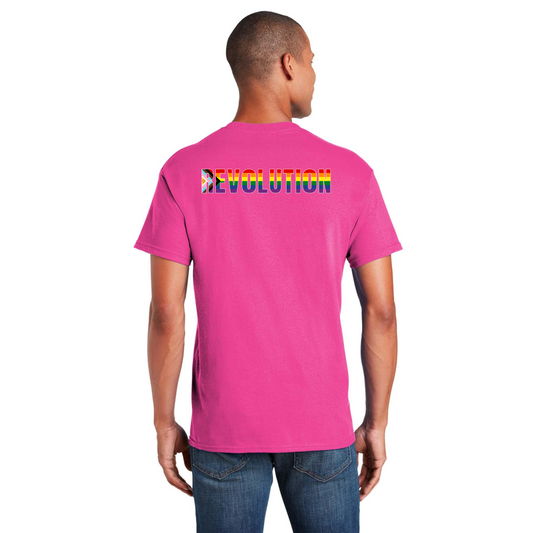 REVOLUTION flag shirt - Back Design w/Al's logo on front
